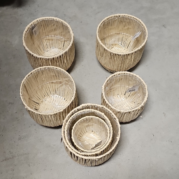 Other - Nwt 7 Natural Lined Woven Basket Set